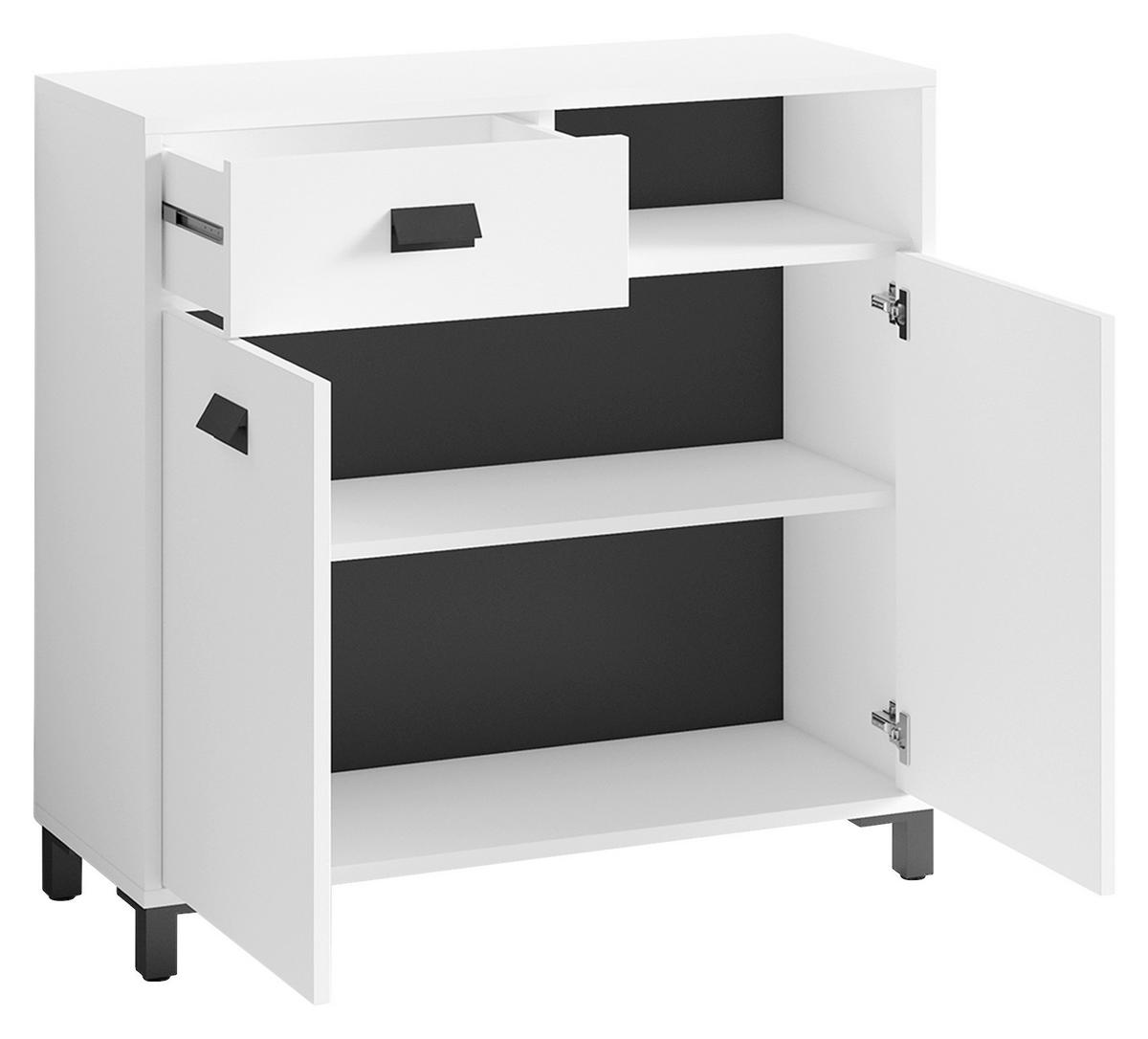 BADEZIMMER 4-teilig  in 194,5 cm  - Schwarz/Weiß, MODERN, Holzwerkstoff/Kunststoff (194,5cm) - MID.YOU