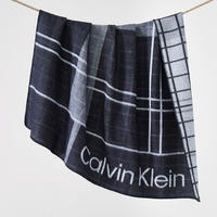 WOHNDECKE Offset Logo 127/178 cm  - Anthrazit, Basics, Textil (127/178cm) - Calvin Klein