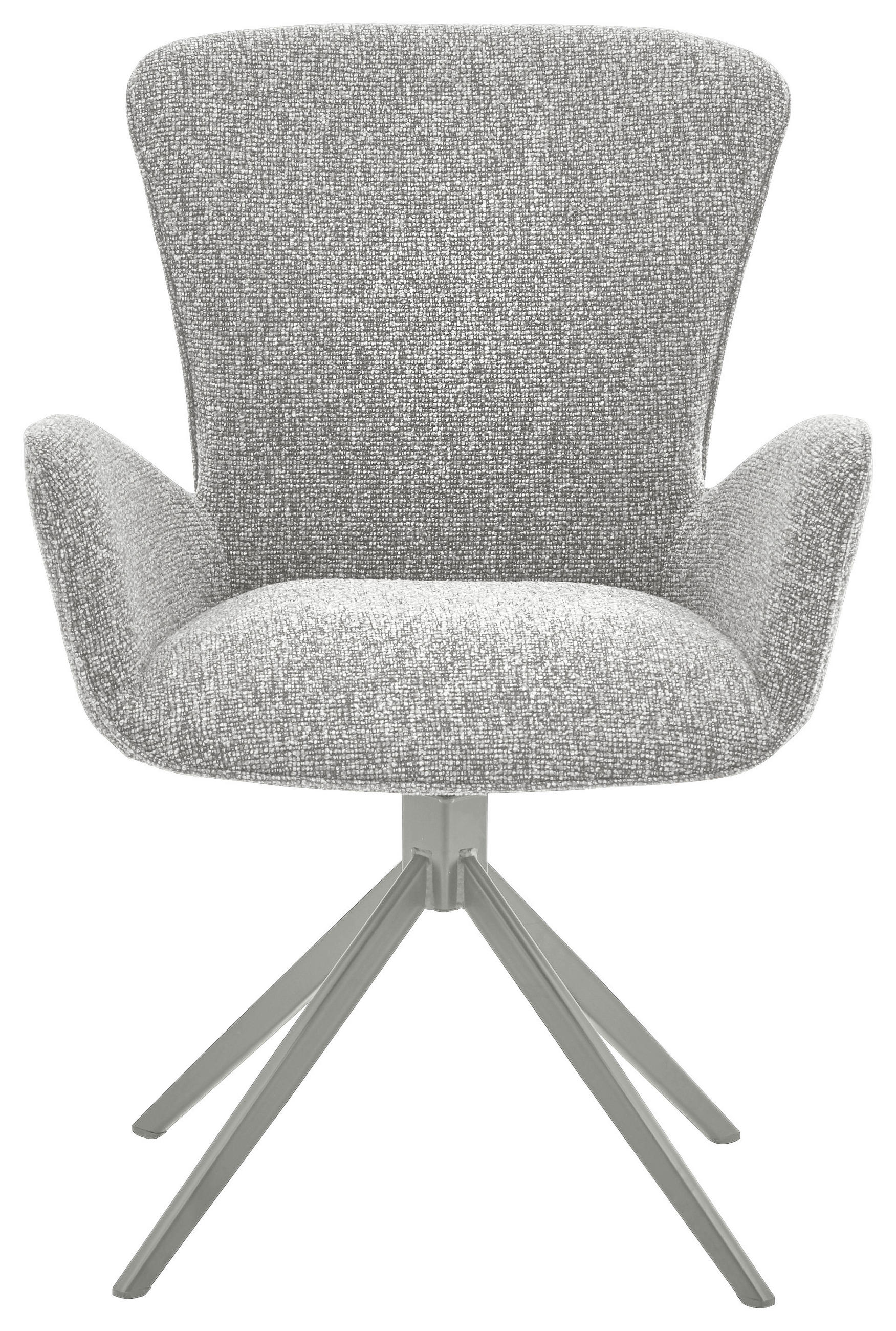 ARMLEHNSTUHL  in Eisen Jacquard, Flachgewebe  - Greige/Grau, Design, Textil/Metall (63/92/63cm) - Valdera