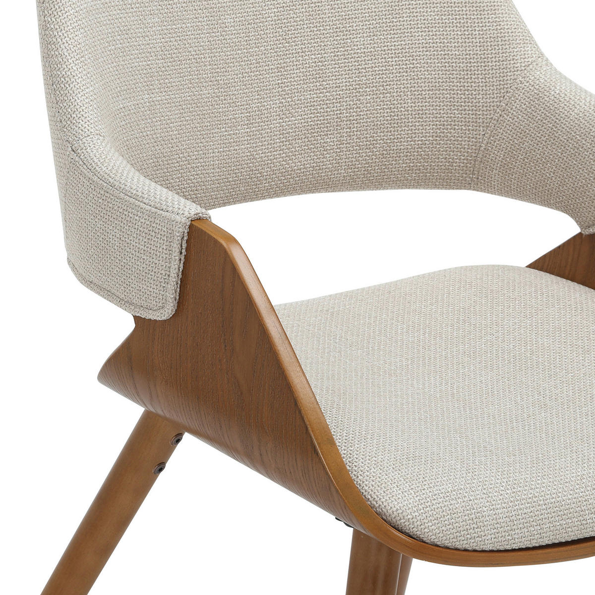 ARMLEHNSTUHL   Leinenoptik  - Beige/Walnussfarben, Modern, Holz/Textil (51/79,5/57cm) - home24
