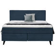 BOXSPRINGBETT 180/200 cm  in Blau  - Blau/Schwarz, KONVENTIONELL, Holz/Textil (180/200cm) - Voleo