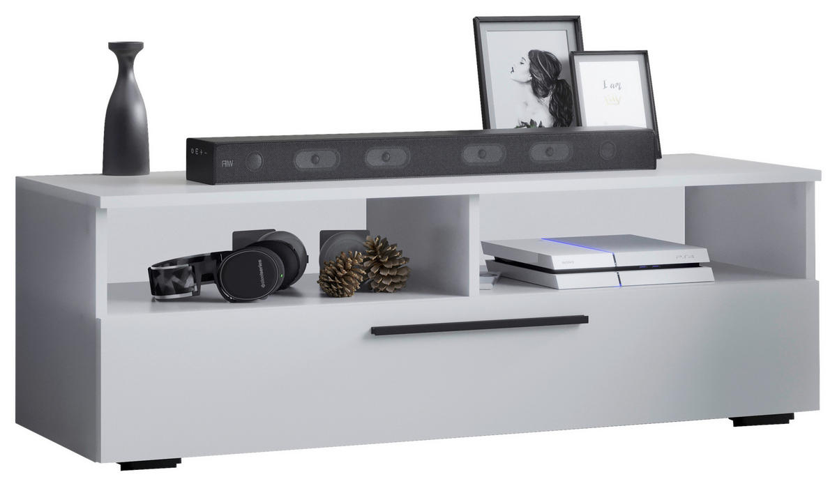 LOWBOARD  115/39/40 cm  stehend  - Weiss/Schwarz, Modern, Holzwerkstoff/Kunststoff (115/39/40cm) - MID.YOU