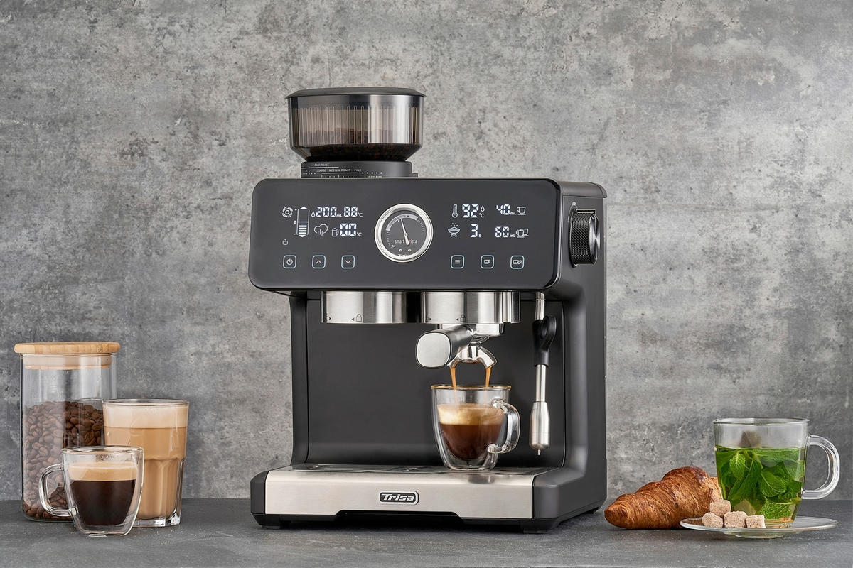 ESPRESSOMASCHINE  - Schwarz, Basics, Kunststoff (36,9/41,4/38,3cm) - Trisa Electronics