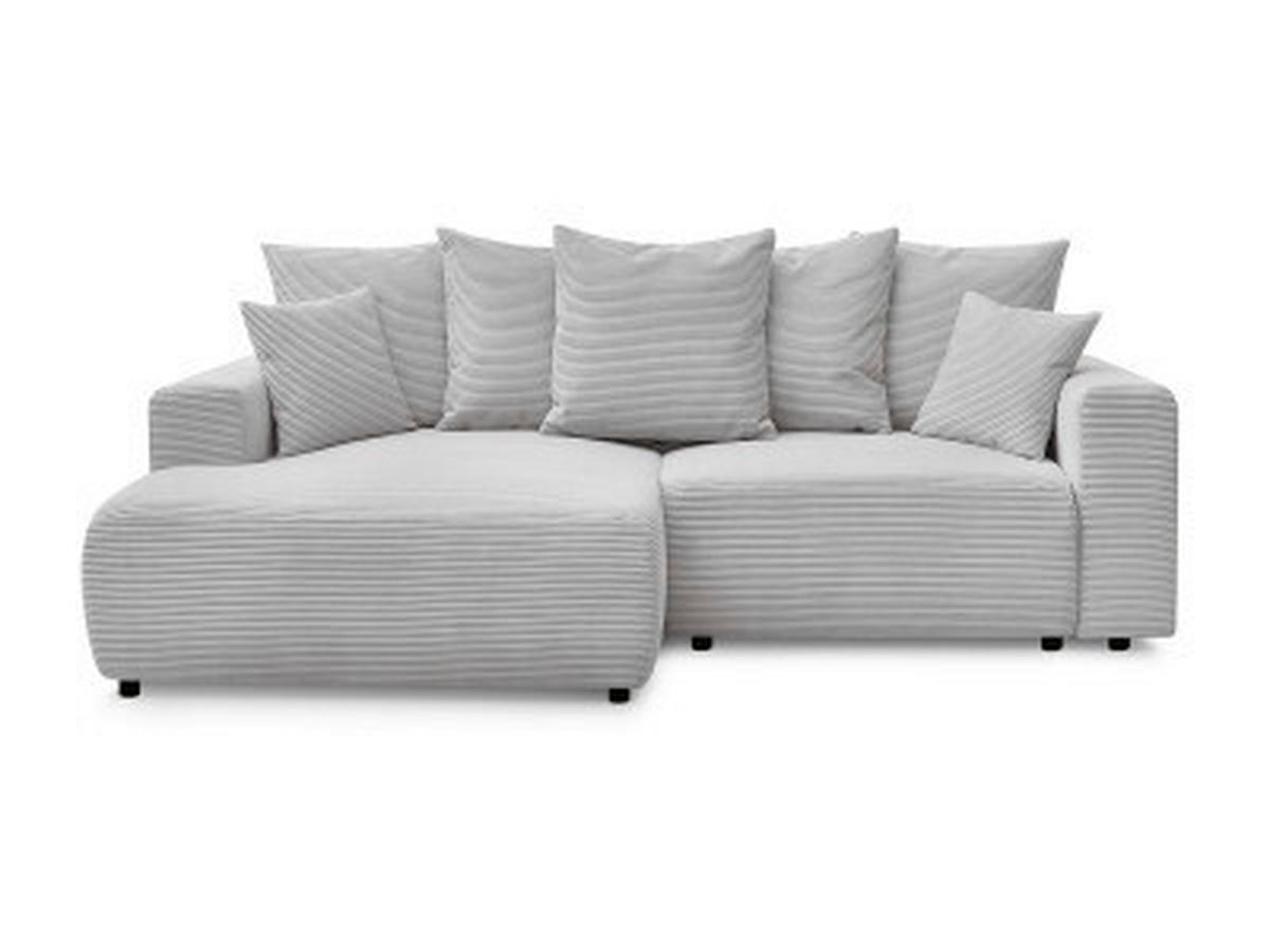 ECKSOFA Ottomane links  ATILLA Hellgrau Cord  - Hellgrau/Schwarz, MODERN, Kunststoff/Textil (149/244cm)