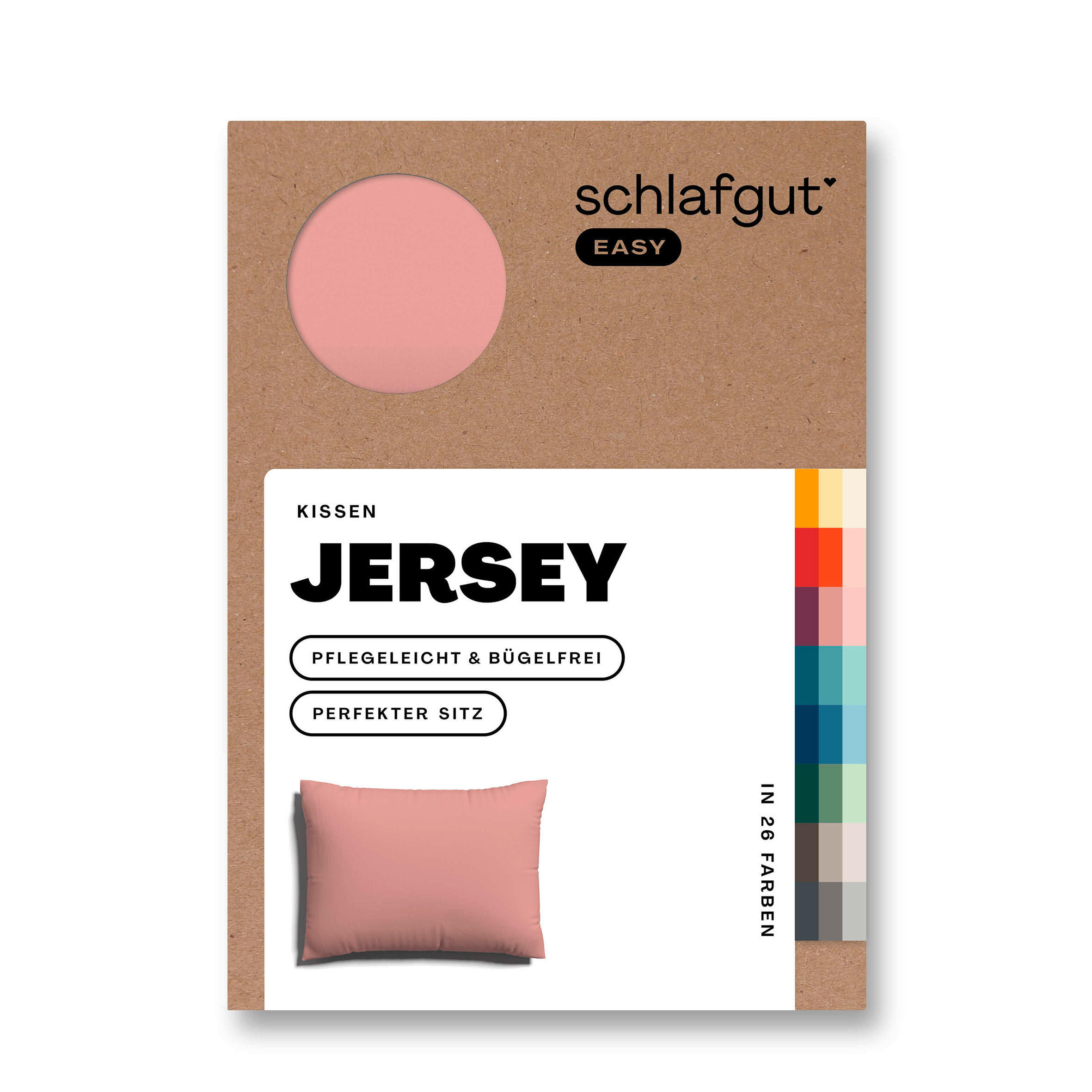 KOPFPOLSTERBEZUG EASY JERSEY 60/80 cm  - Altrosa, Basics, Textil (60/80cm) - Schlafgut