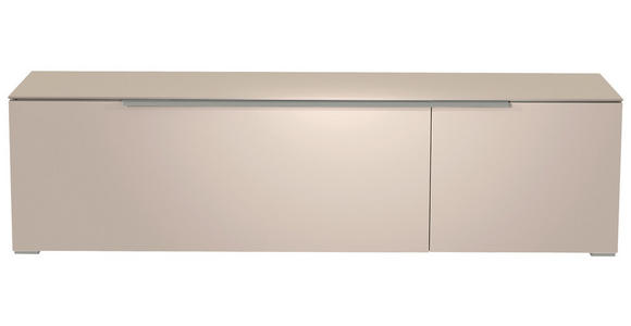 LOWBOARD Alufarben, Sandfarben  - Sandfarben/Alufarben, Design, Glas/Holzwerkstoff (160/43/45cm) - Moderano