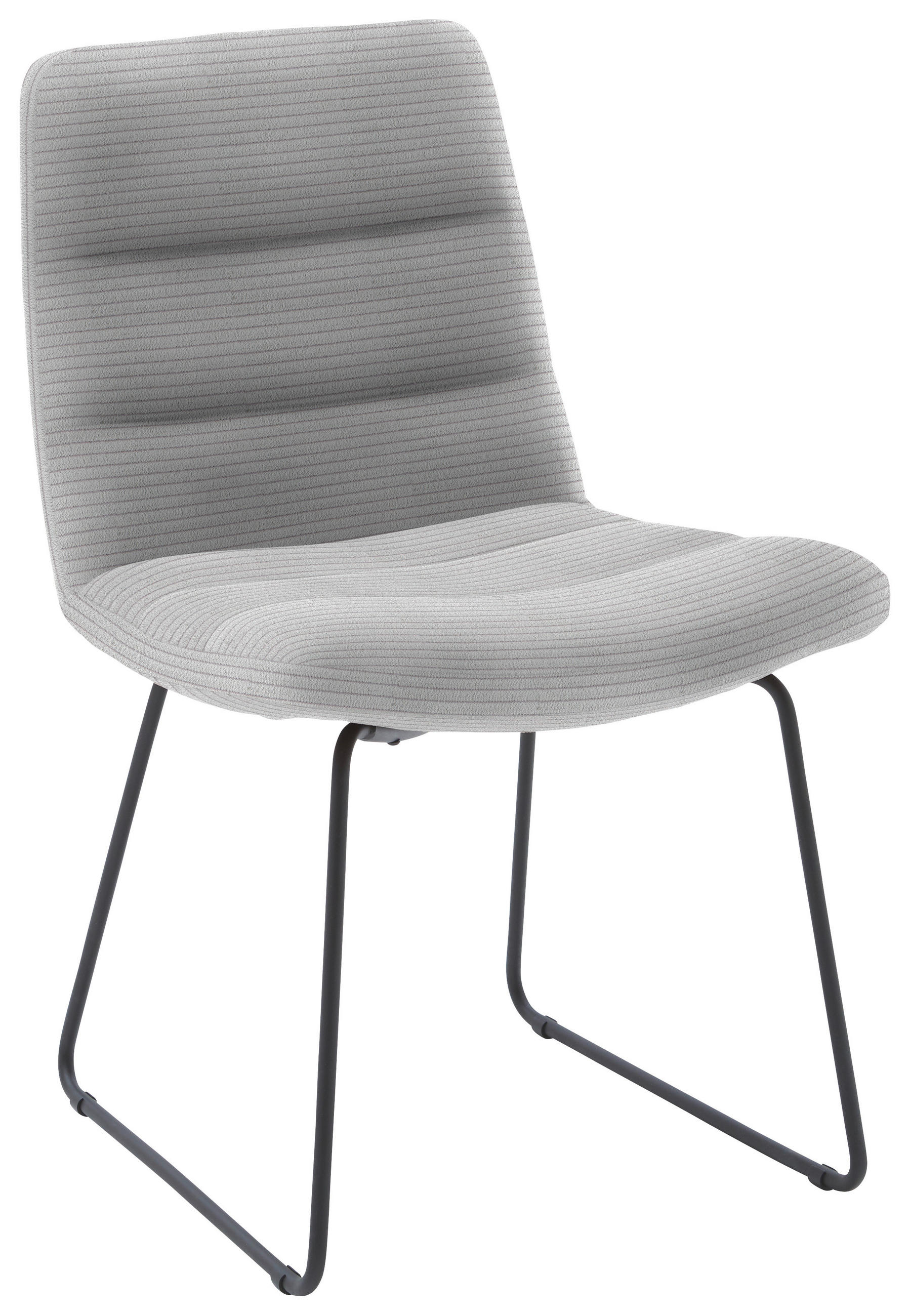 STUHL  in Cord Textil  - Schwarz/Grau, Design, Textil/Metall (52/88/66cm) - Dieter Knoll