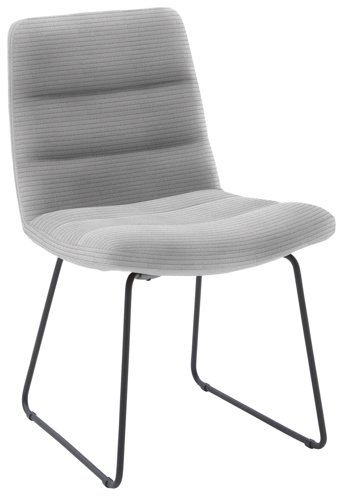 STUHL  in Cord Textil  - Schwarz/Grau, Design, Textil/Metall (52/88/66cm) - Dieter Knoll