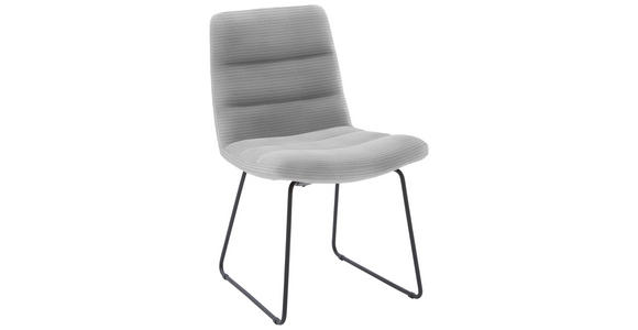 STUHL  in Cord Textil  - Schwarz/Grau, Design, Textil/Metall (52/88/66cm) - Dieter Knoll