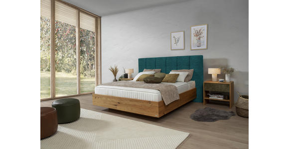 BOXSPRINGBETT 180/200 cm in Petrol, Wildeiche - Wildeiche/Petrol, Natur, Holz/Textil (180/200cm) - Valnatura