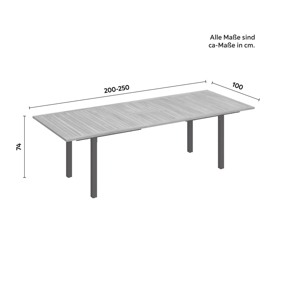 GARNITURA ZA BAŠTU  - boja akacije/siva, Moderno, drvo/metal - Bessagi Garden