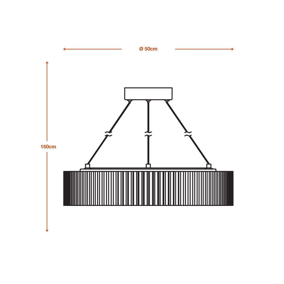 LED-PENDELLEUCHTE 50/150 cm   - Dunkelgrau, Natur, Kunststoff/Textil (50/150cm) - Ledvance