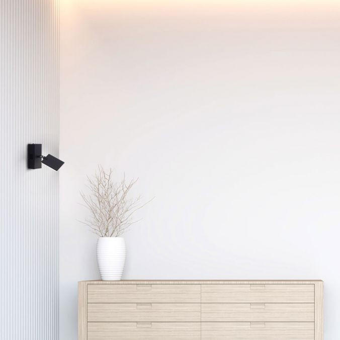 LED-STRAHLER 20/7.5/9.7 cm   - Schwarz, Design, Kunststoff/Metall (20/7.5/9.7cm) - Neuhaus PURE