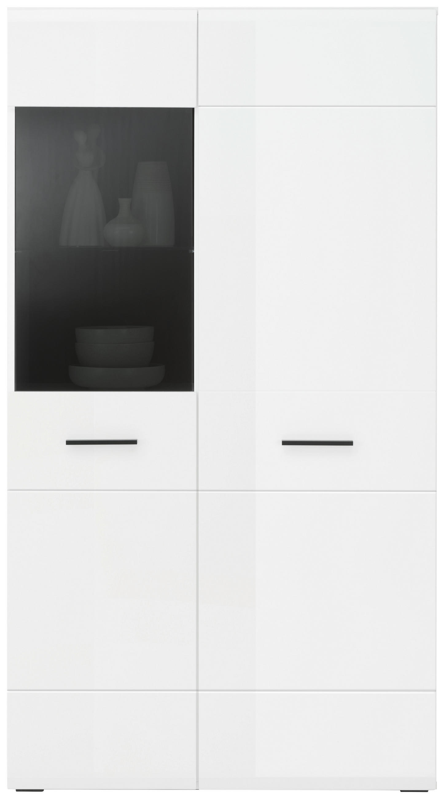 VITRÍNA, antracitová, biela, 90/164/41 cm - biela/antracitová, Modern, kompozitné drevo/plast (90/164/41cm) - Hom`in