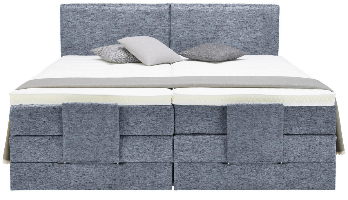 BOXSPRINGBETT 160/200 cm  in Blau  - Blau/Schwarz, Design, Kunststoff/Textil (160/200cm) - Hom`in