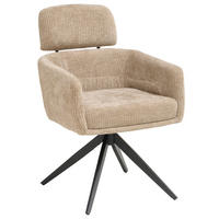 ARMLEHNSTUHL  in Eisen Cord  - Beige/Schwarz, KONVENTIONELL, Holz/Textil (60/87,5/68cm) - Livetastic