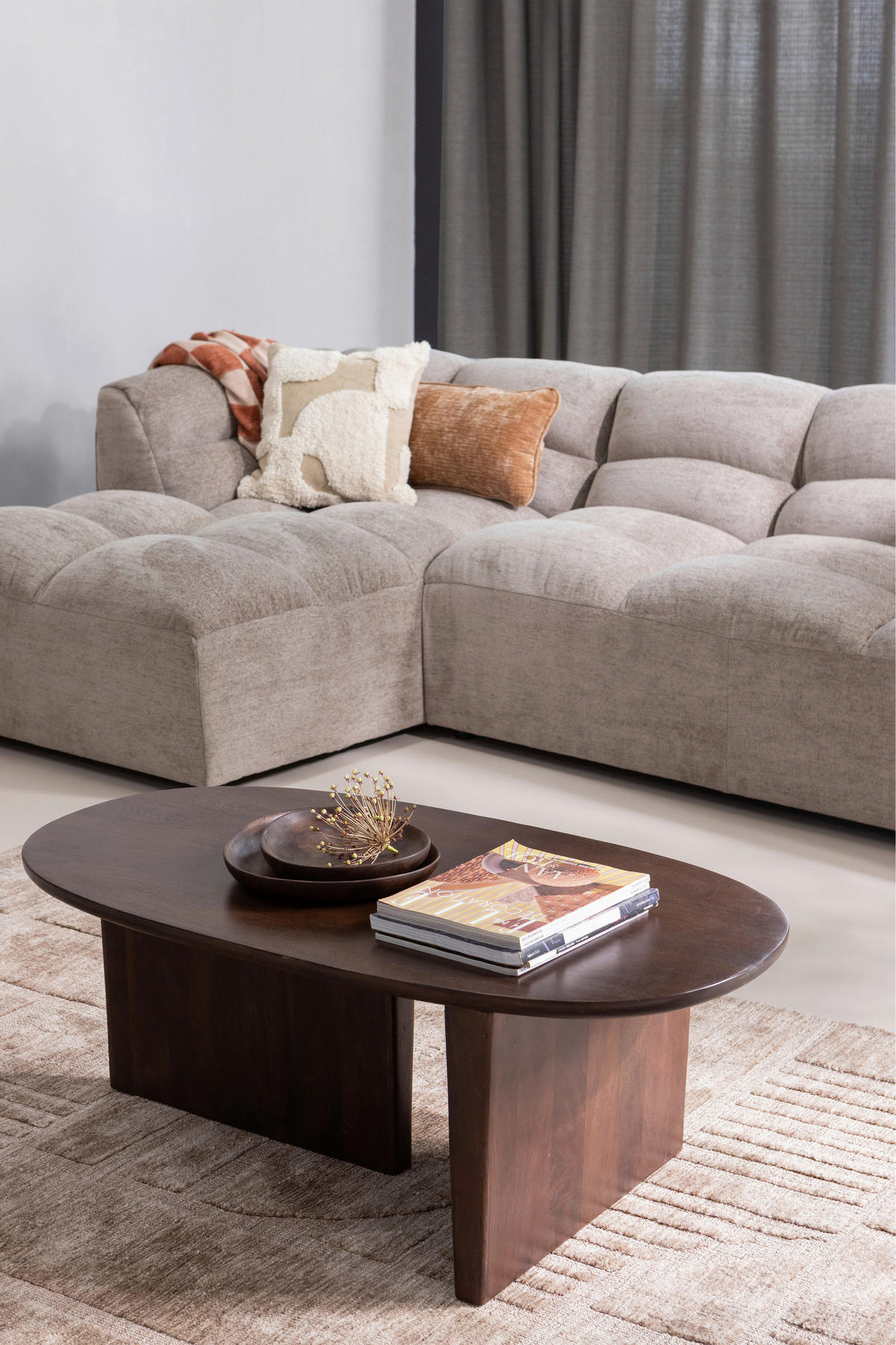 TEPPICH 170/240 cm LOVI Taupe rechteckig  - Taupe, Basics, Textil (170/240cm)