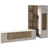 WOHNWAND  Taupe, Wildeiche 272/196/50 cm  - Taupe/Wildeiche, Design, Glas/Holz (272/196/50cm) - Voglauer