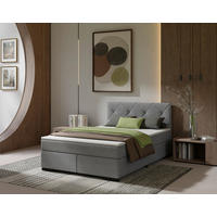 BOXSPRINGBETT 140/200 cm  in Hellgrau  - Hellgrau/Schwarz, MODERN, Karton/Holz (140/200cm) - MID.YOU