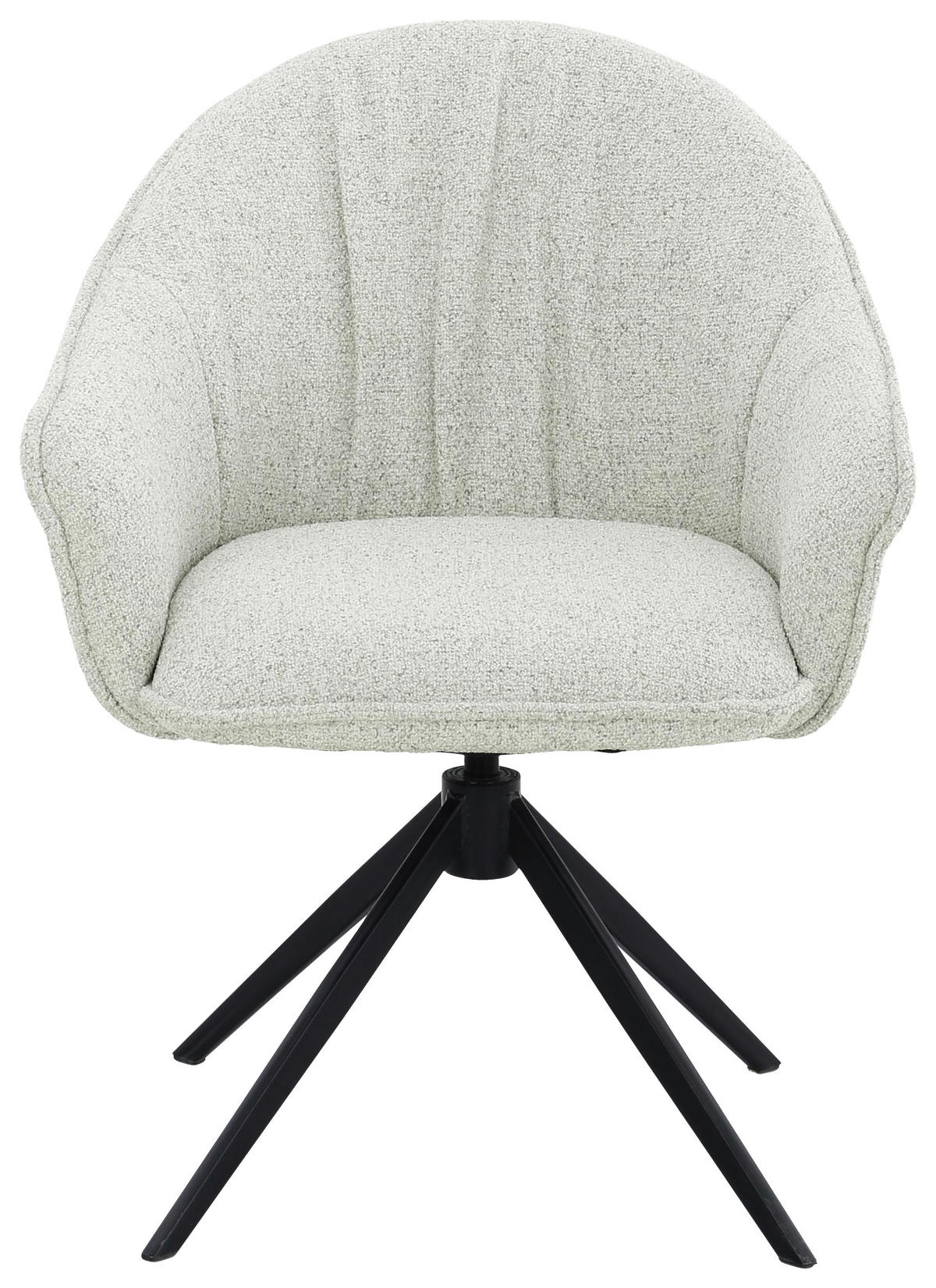 ARMLEHNSTUHL  Sitzfläche 360° drehbar, automatische Rückholfunktion Webstoff  - Creme/Schwarz, Design, Textil/Metall (66/83/64cm) - Novel