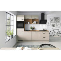 KÜCHENBLOCK 260 cm   in Eichefarben, Hellgrau  - Eichefarben/Hellgrau, Basics, Holzwerkstoff/Metall (260cm) - Venda