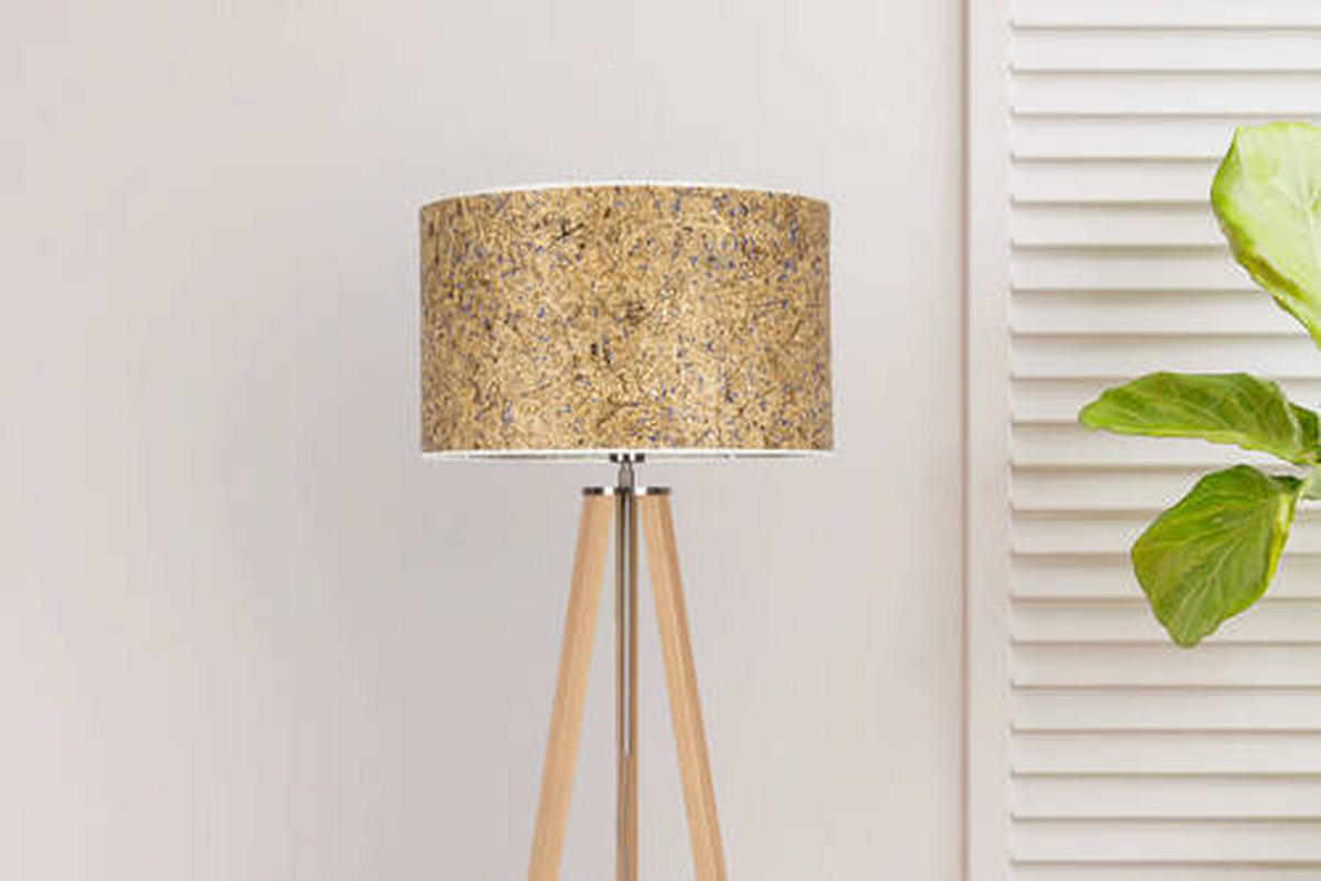 STEHLEUCHTE  50/150/50 cm   - Blau/Eiche Bianco, Basics, Naturmaterialien/Holz (50/150/50cm)