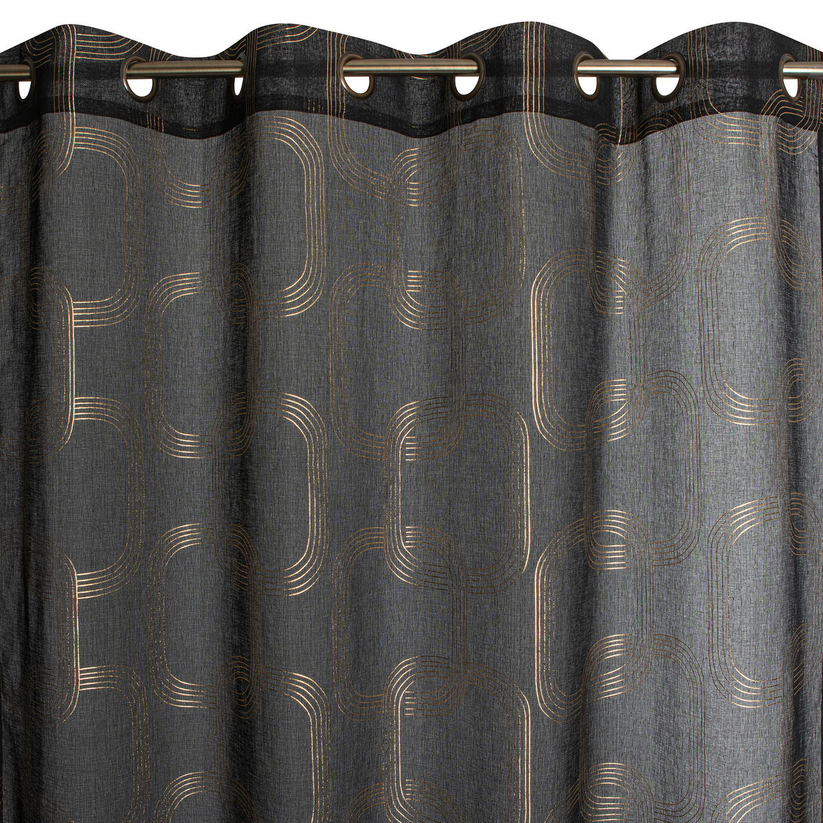 FERTIGVORHANG transparent  - Schwarz, Basics, Textil (140/240cm)