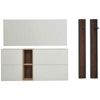 GARDEROBE 256/174/20 cm  - Weiss/Eichefarben, Design, Glas/Holz (256/174/20cm) - Johann Jakob