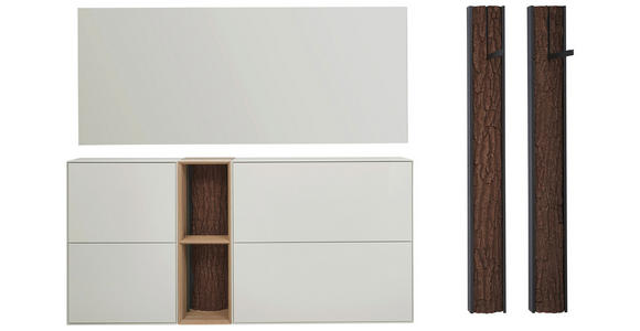 GARDEROBE  in 256/174/20 cm  - Eichefarben/Anthrazit, Design, Glas/Holz (256/174/20cm) - Johann Jakob