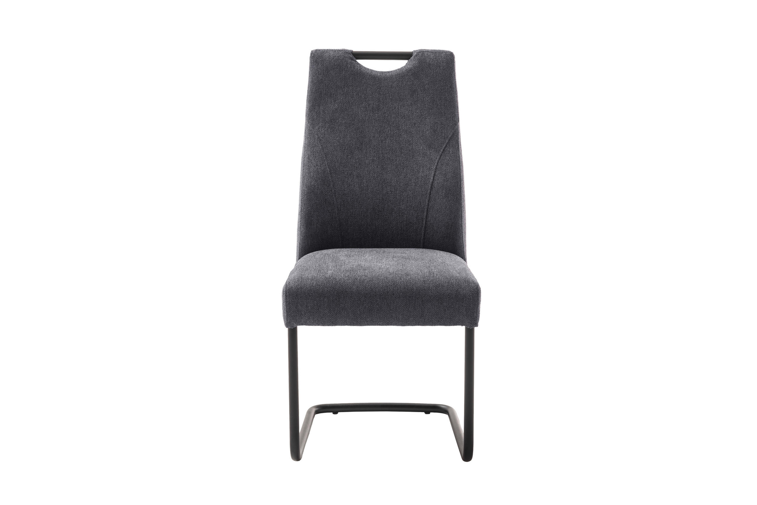 SCHWINGSTUHL  in Aluminium Flachgewebe  - Anthrazit/Schwarz, MODERN, Textil/Metall (50/103/63cm) - Carryhome