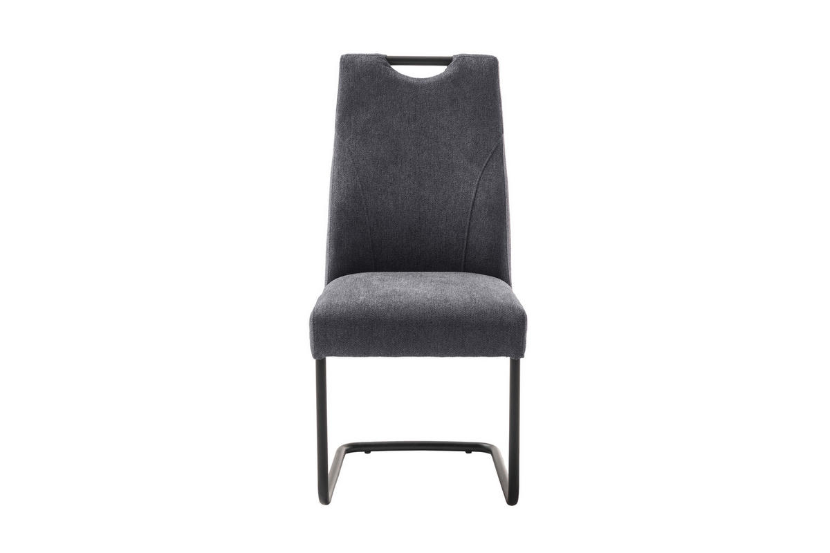 SCHWINGSTUHL  in Aluminium Flachgewebe  - Anthrazit/Schwarz, Modern, Textil/Metall (50/103/63cm) - Carryhome