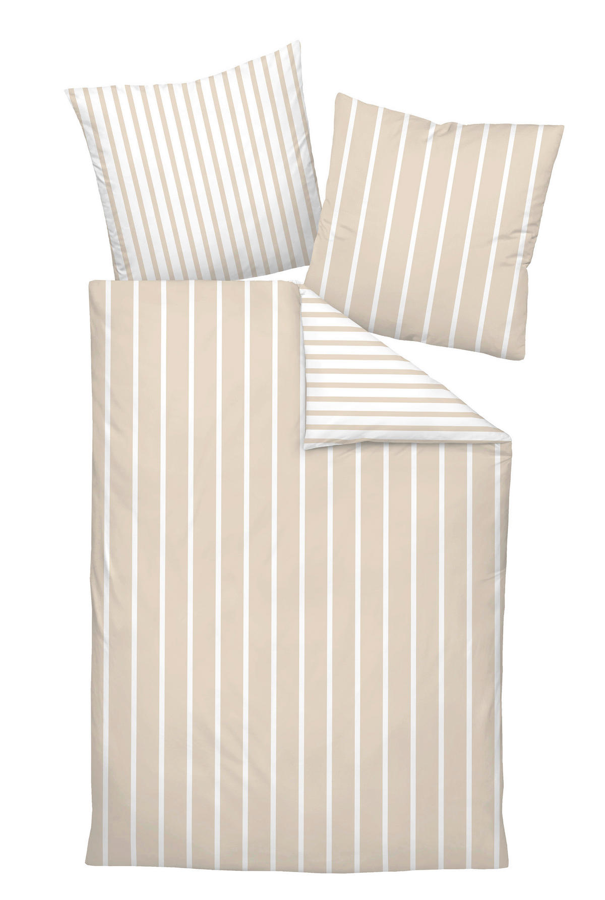 BETTWÄSCHE GENTANO Makosatin 135/200 cm  - Naturfarben/Weiß, Design, Textil (135/200cm) - Janine