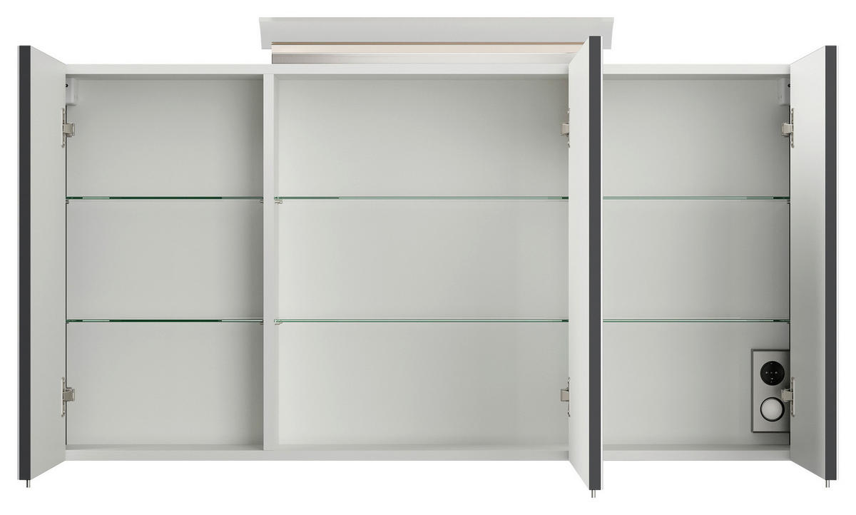 BADEZIMMER 2-teilig  in 120 cm  - Graphitfarben/Weiß, Basics, Holzwerkstoff/Stein (120cm) - MID.YOU