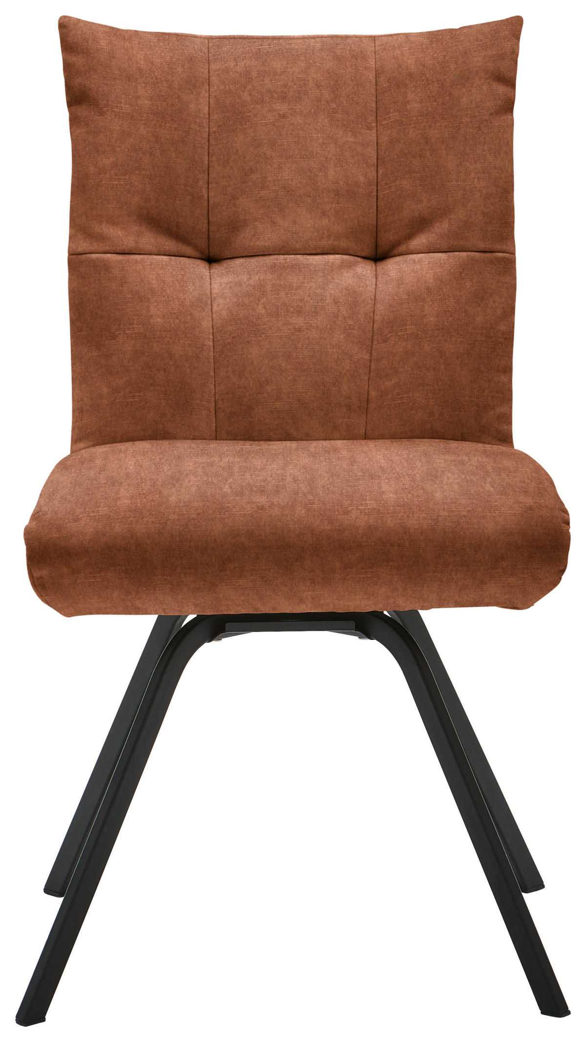 STUHL  in Velours Textil  - Rotbraun/Schwarz, Design, Textil/Metall (50/84/68cm) - Welnova