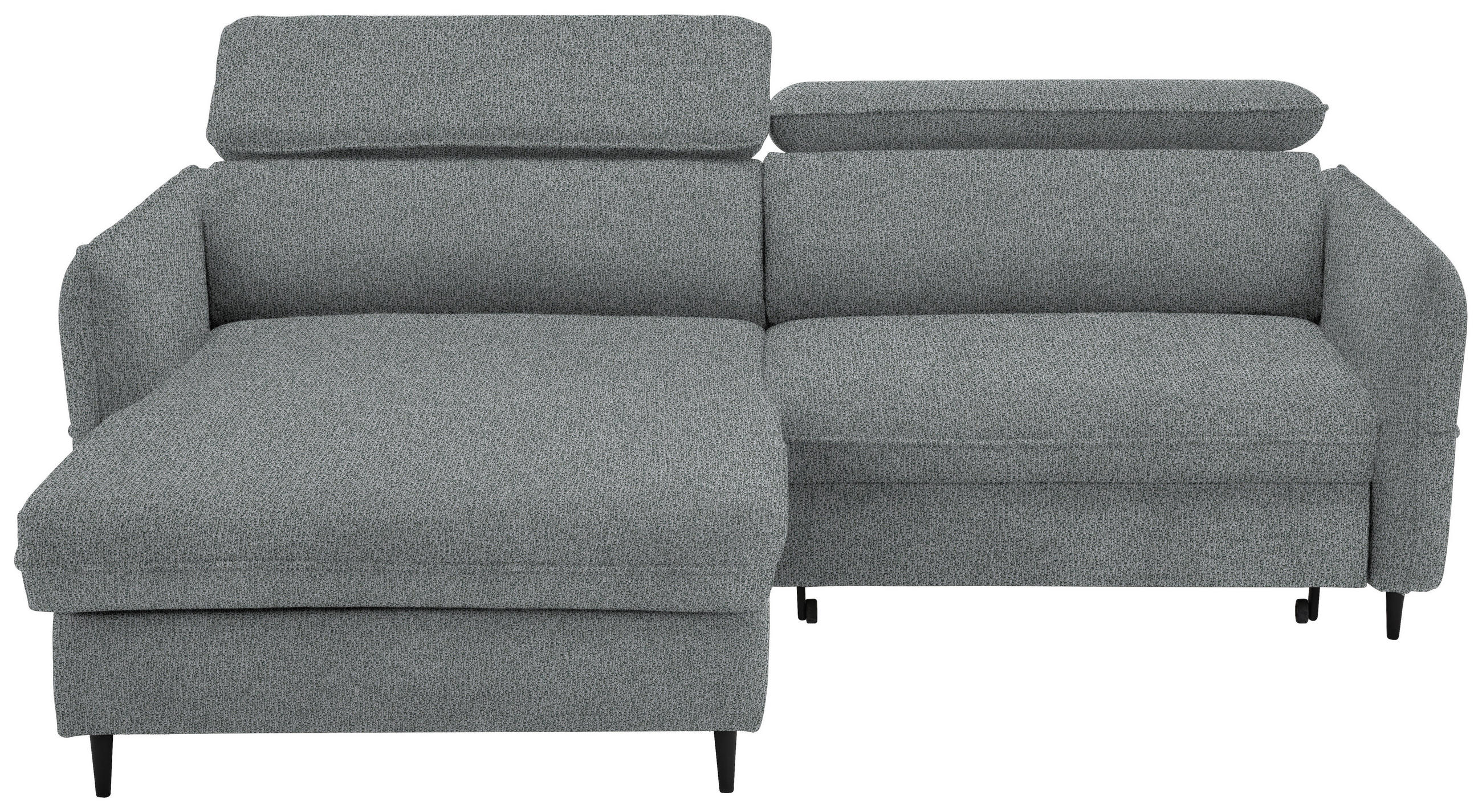 ECKSOFA inkl. Funktionen Dunkelgrau Flachgewebe  - Dunkelgrau/Schwarz, Design, Holz/Textil (185/232cm) - Stylife