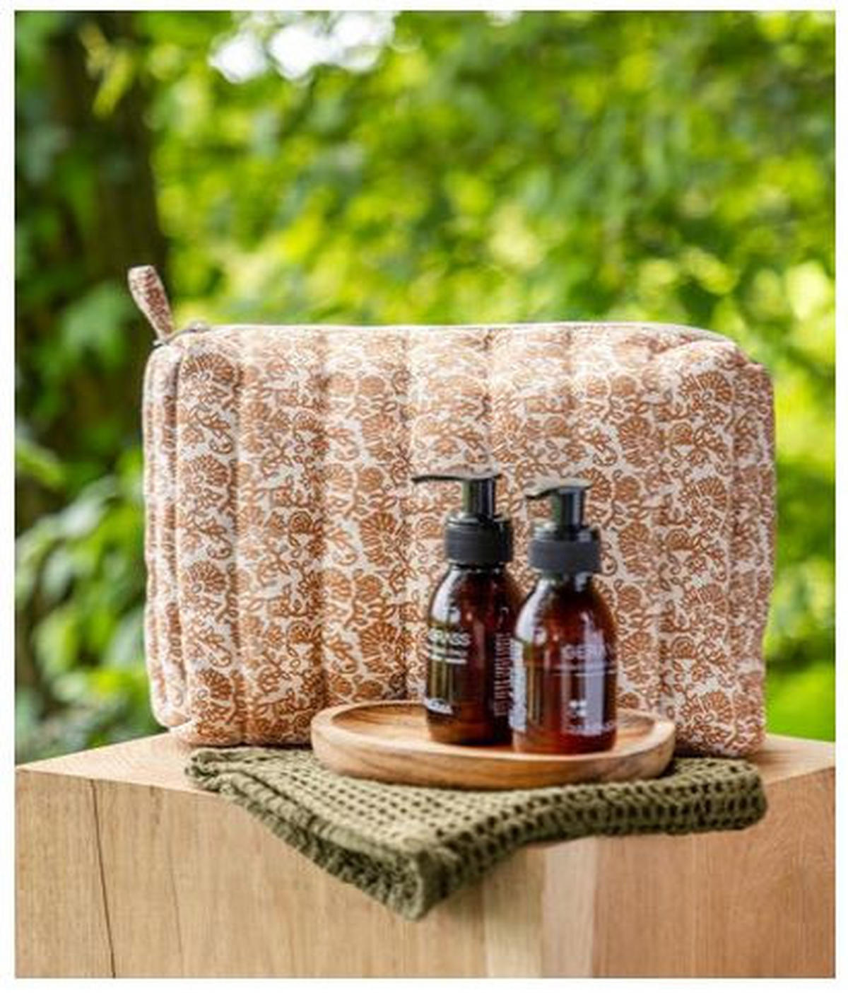 KOSMETIKTASCHE Sandfarben  - Sandfarben, Textil (26/18/18cm)