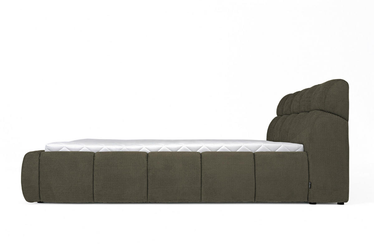 POLSTERBETT 180/200 cm  in Olivgrün  - Schwarz/Olivgrün, Design, Kunststoff/Textil (180/200cm) - Esposa