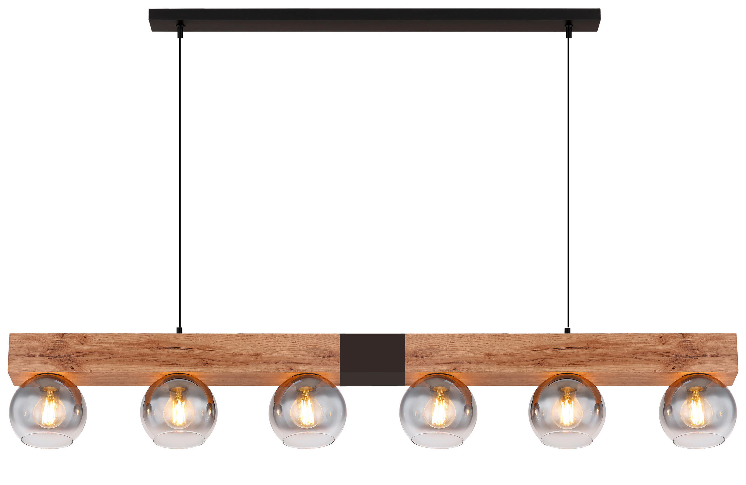 SVJETILJKA VISEĆA 140/15/120 cm Moitas - prirodne boje/crna, Natur, staklo/drvni materijal (140/15/120cm)