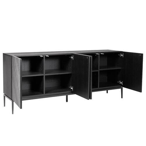 COMODĂ CU UșI 180/75/40 cm  - negru, Trend, metal/material pe bază de lemn (180/75/40cm) - home24