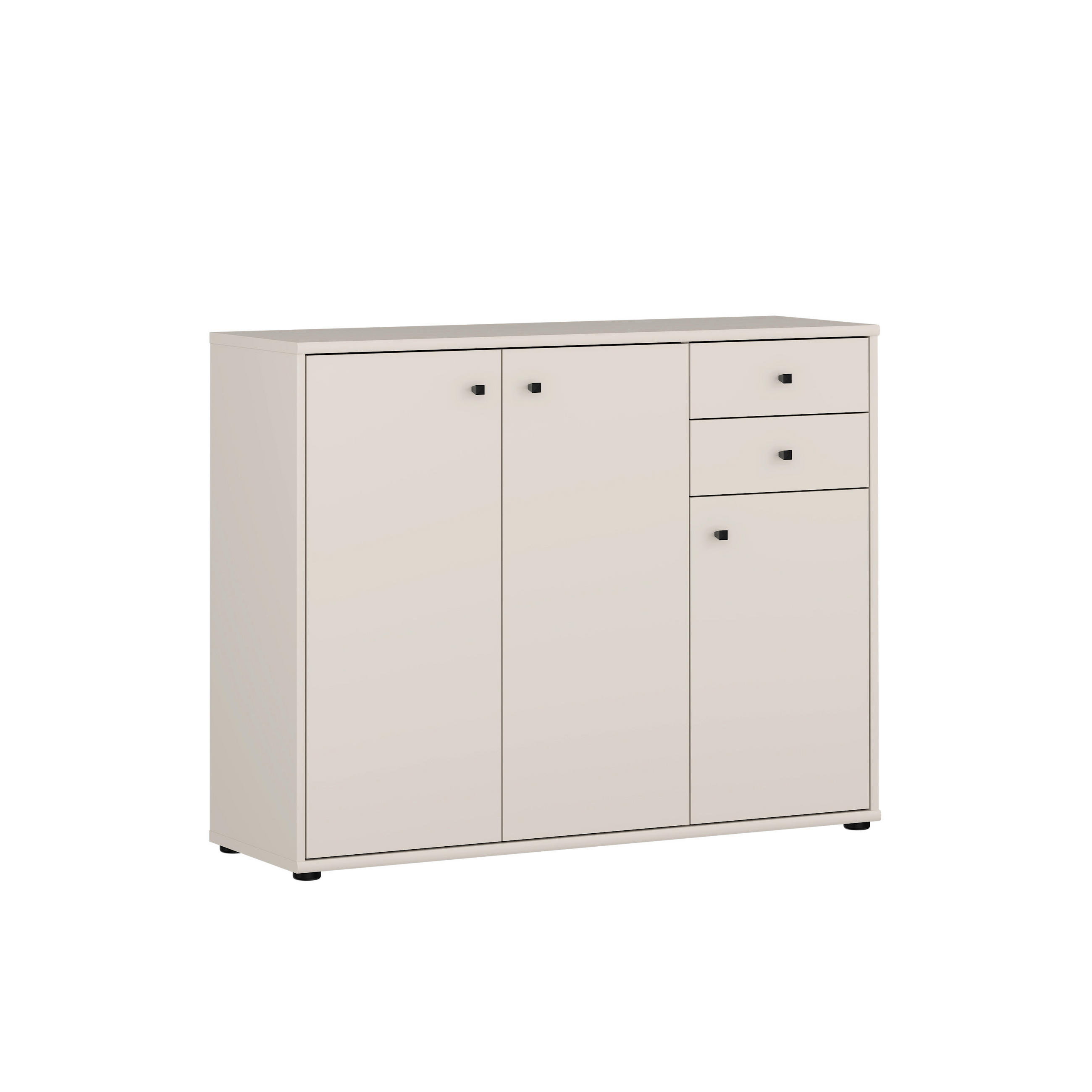 KOMMODE , 108,8/85,5/34,8 cm, 2 Schublade(n)  - Sandfarben/Schwarz, Design, Holzwerkstoff/Kunststoff (108,8/85,5/34,8cm)