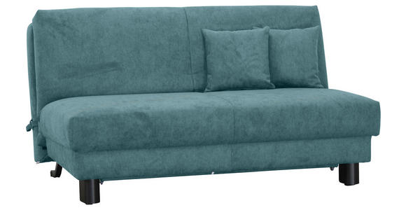 SCHLAFSOFA Chenille Petrol  - Petrol/Schwarz, Design, Textil/Metall (160/85/100cm) - Carryhome