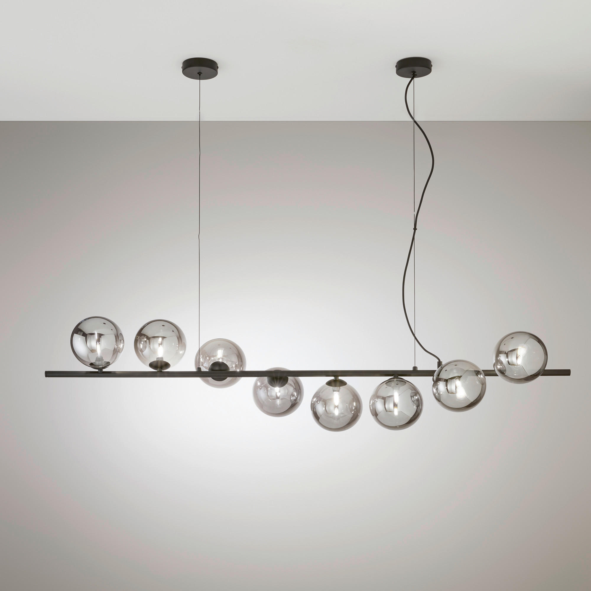 HÄNGELEUCHTE  - Schwarz, Trend, Glas/Metall (145/165/15cm)