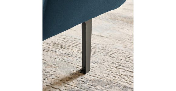 ECKSOFA  in Chenille Blau  167/311 cm  - Blau/Schwarz, Design, Textil/Metall (167/311cm) - Xora