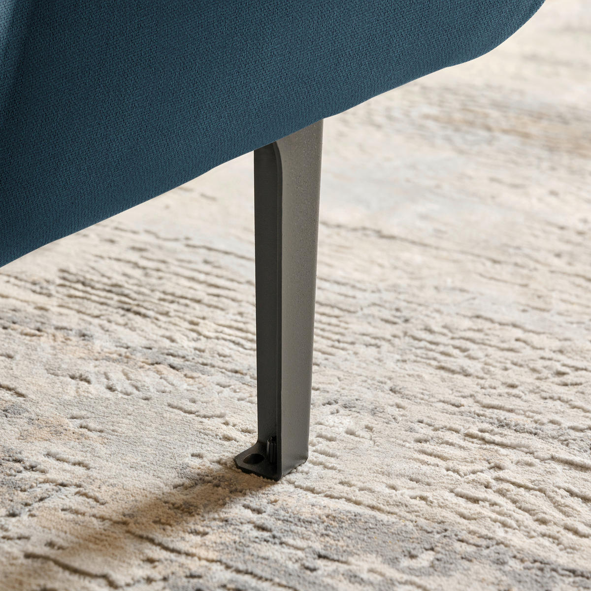 ECKSOFA in Chenille Blau  167/311 cm  - Blau/Schwarz, Design, Textil/Metall (167/311cm) - Xora