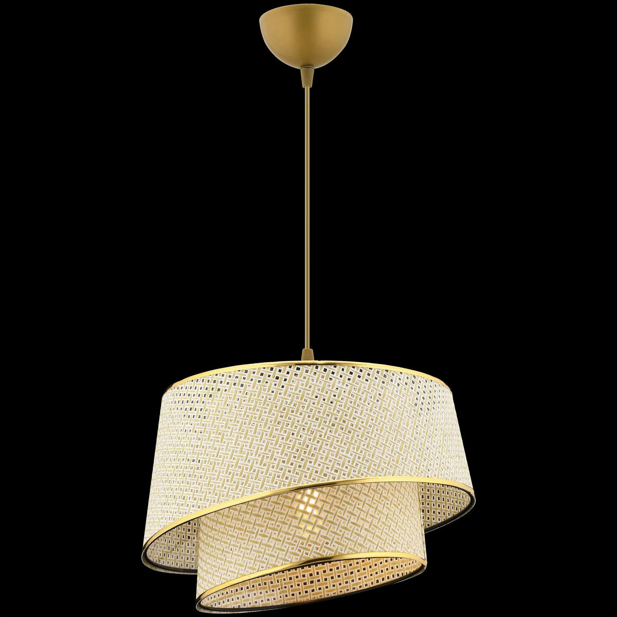 HÄNGELEUCHTE 32/65 cm   - Goldfarben/Creme, Design, Textil/Metall (32/65cm) - P & B