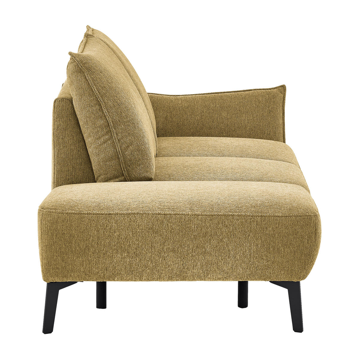 RÉCAMIERE Chenille Senfgelb  - Senfgelb/Schwarz, Konventionell, Textil/Metall (206/90/92cm) - Elegando