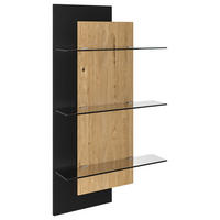 WANDBOARD Wildeiche massiv Anthrazit, Wildeiche  - Wildeiche/Anthrazit, Natur, Glas/Holz (70/125/20cm) - Dieter Knoll