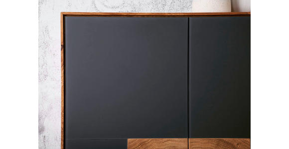 SCHUHSCHRANK  in 72/112/37 cm  - Eichefarben/Anthrazit, MODERN, Glas/Holz (72/112/37cm) - Linea Natura