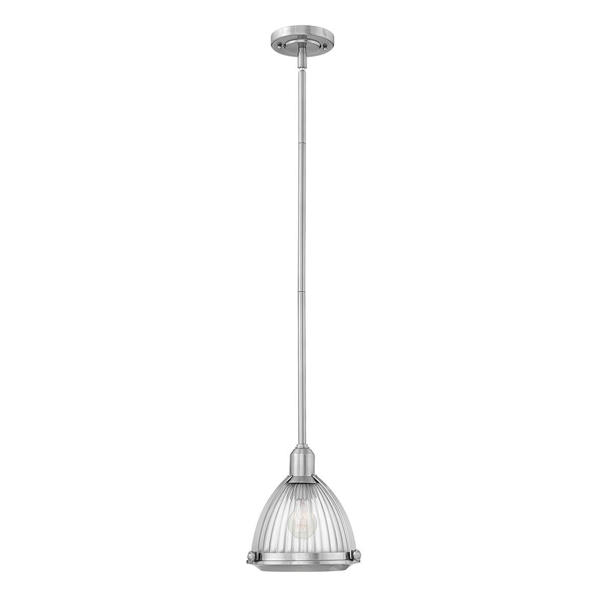 HÄNGELEUCHTE 24.8/46.6 cm    - Nickelfarben, Konventionell, Glas/Metall (24.8/46.6cm) - Elstead Lighting