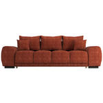 BIGSOFA  in Chenille Terracotta  - Terracotta/Schwarz, KONVENTIONELL, Kunststoff/Textil (266/89/104cm) - Carryhome